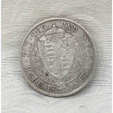 GREAT BRITAIN UK 1895 .  HALF 1/2 CROWN . SOME SCRATCH MARKS
